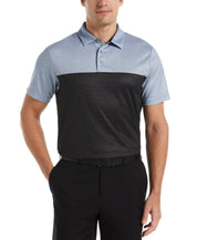 Pga Tour Mens Athletic fit Short Sleeve Polo Shirt Medium Black Polka Dot