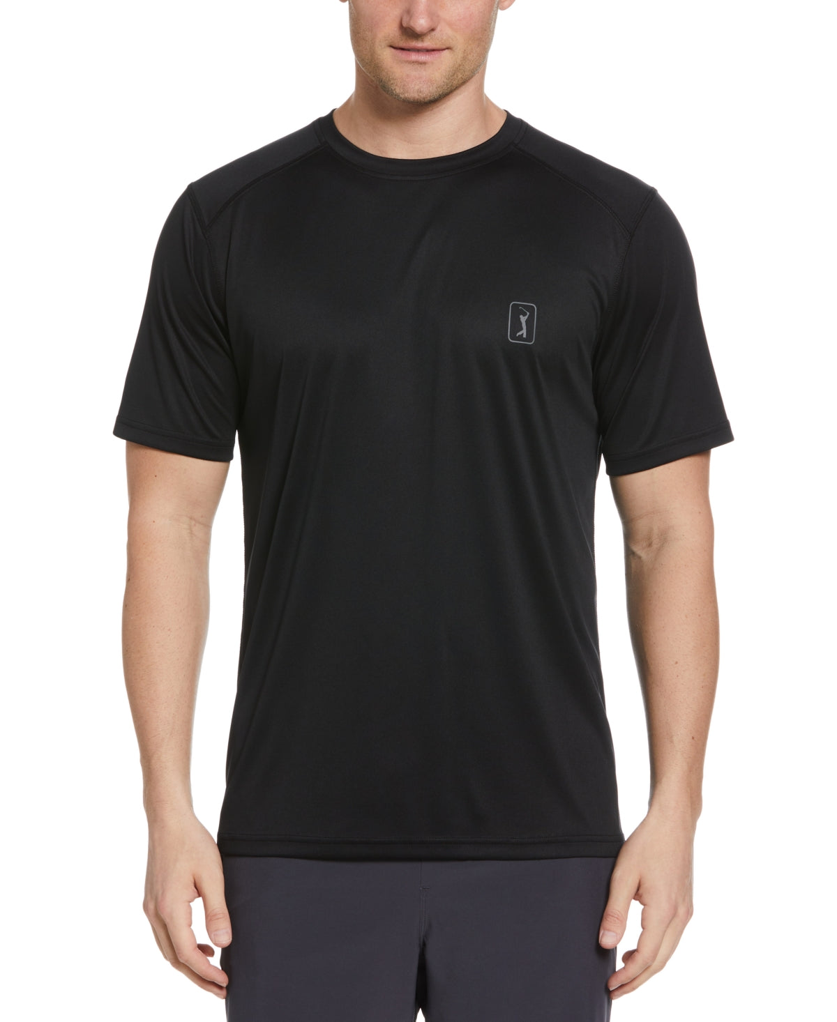 PGA TOUR Mens Performance Golf Short Sleeve T Shirt Caviar Black Small