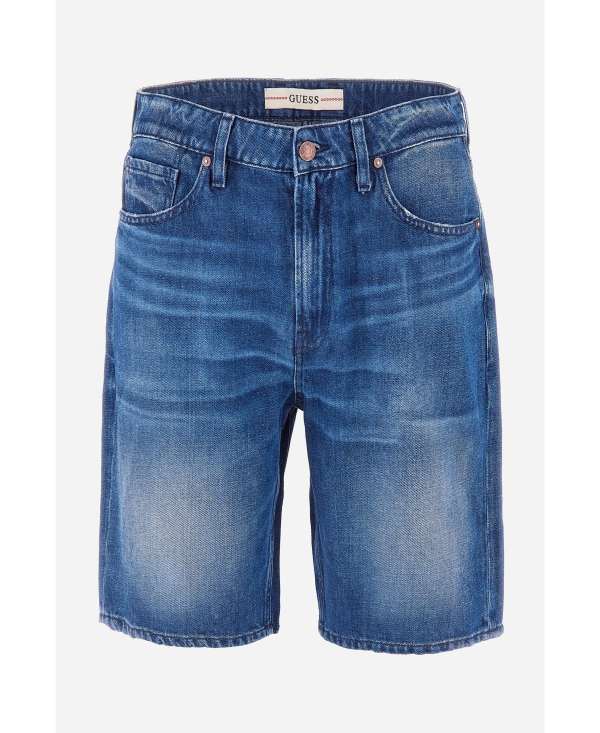 Guess Men's Eco Rodeo Denim Shorts Medium Wash Blue Size 32"