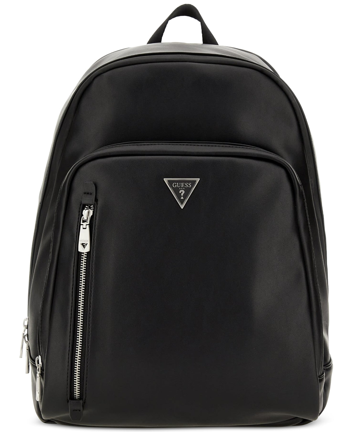 Guess Men's Scala Faux-Leather Backpack Book Bag Black