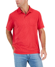Club Room Mens Island Short Sleeve Polo Shirt Fire Red Large