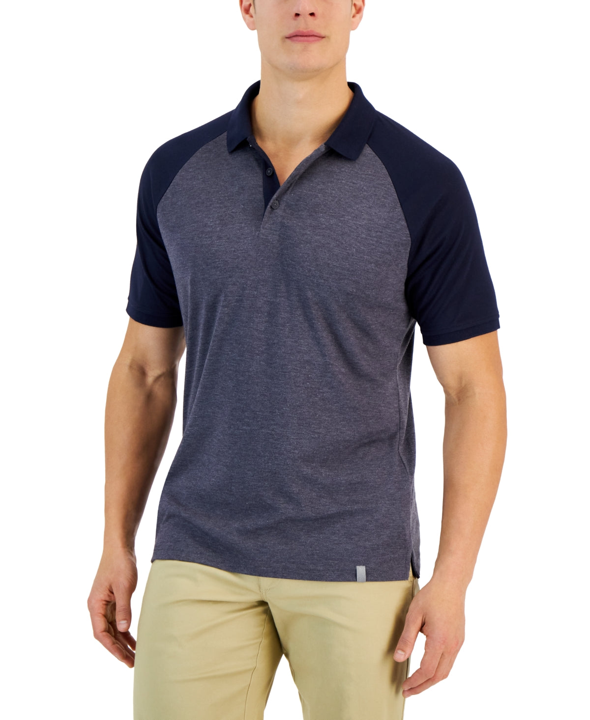Alfani Men's AlfaTech Polo Shirt Blue Heather XL