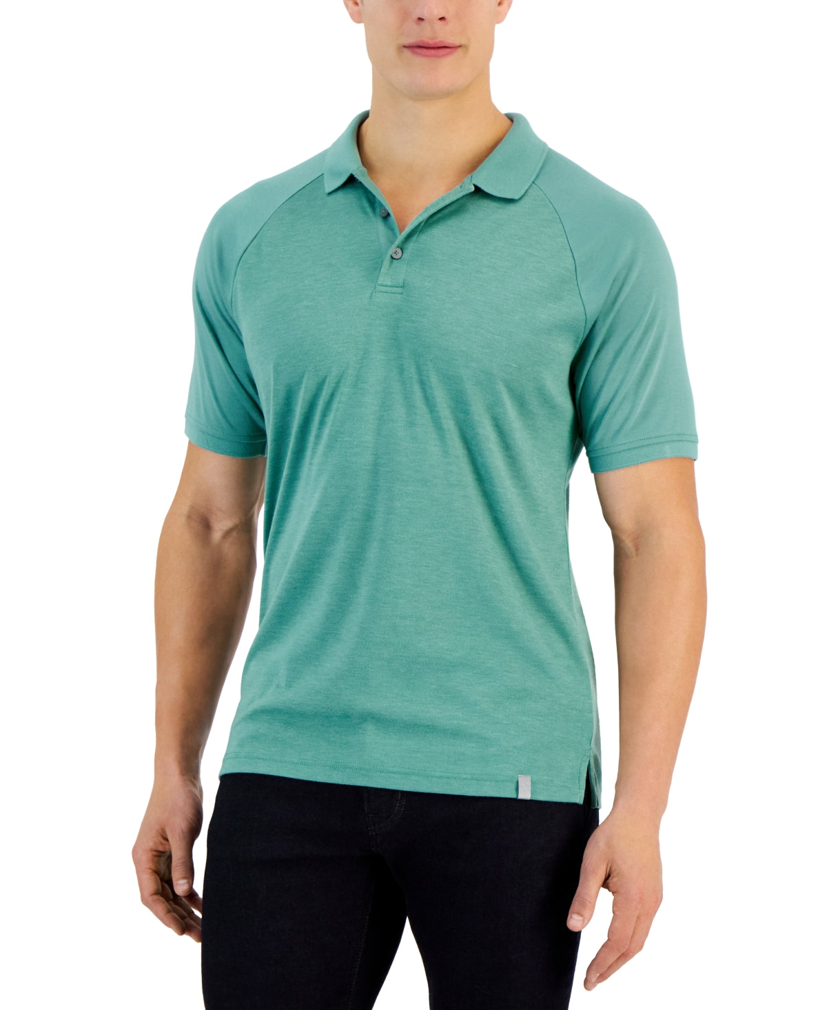 Alfani Men's AlfaTech Short Sleeve Polo Shirt OIl Blue Large