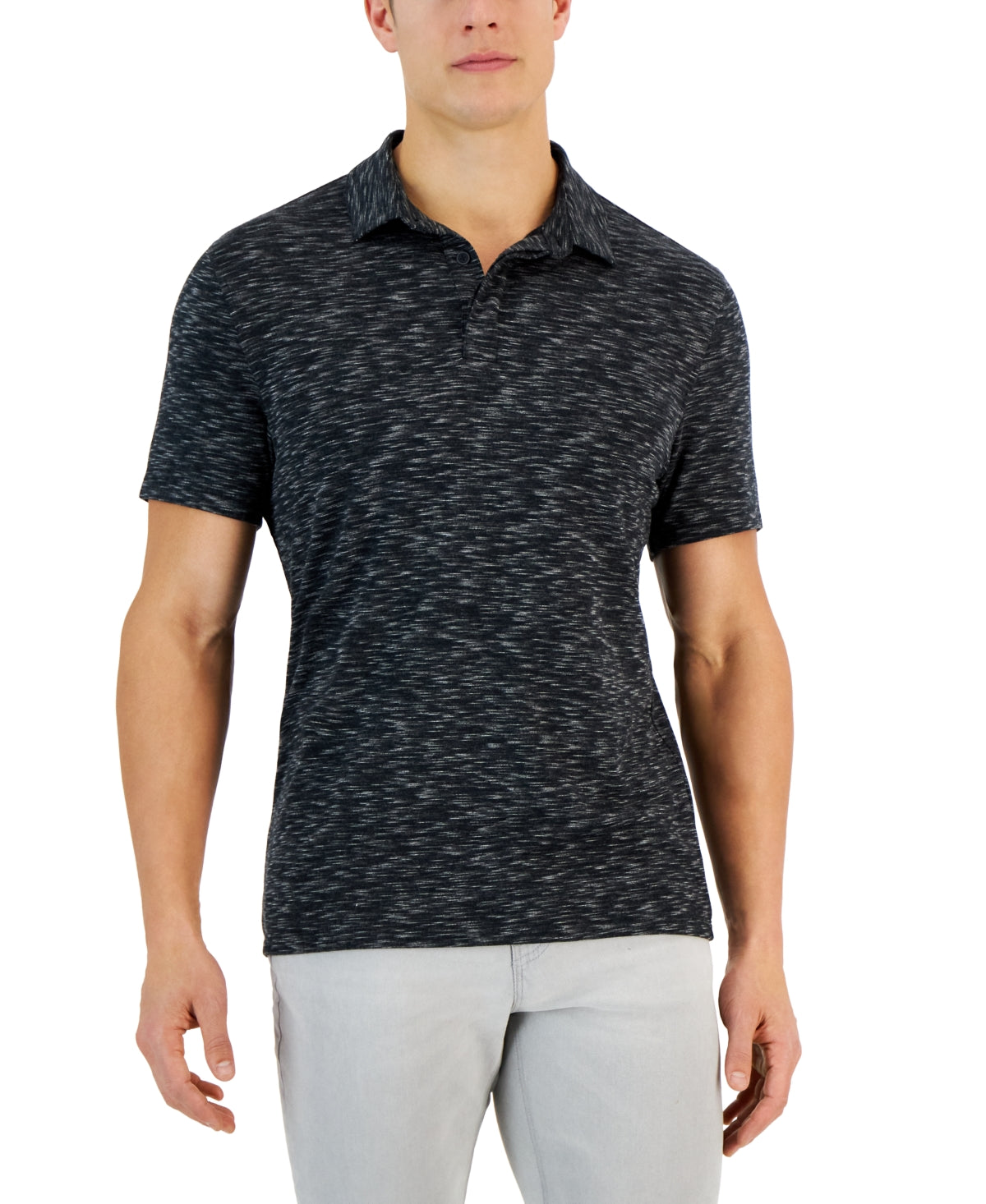 Alfani Mens Regular fit Short Sleeve Polo Shirt Small Black