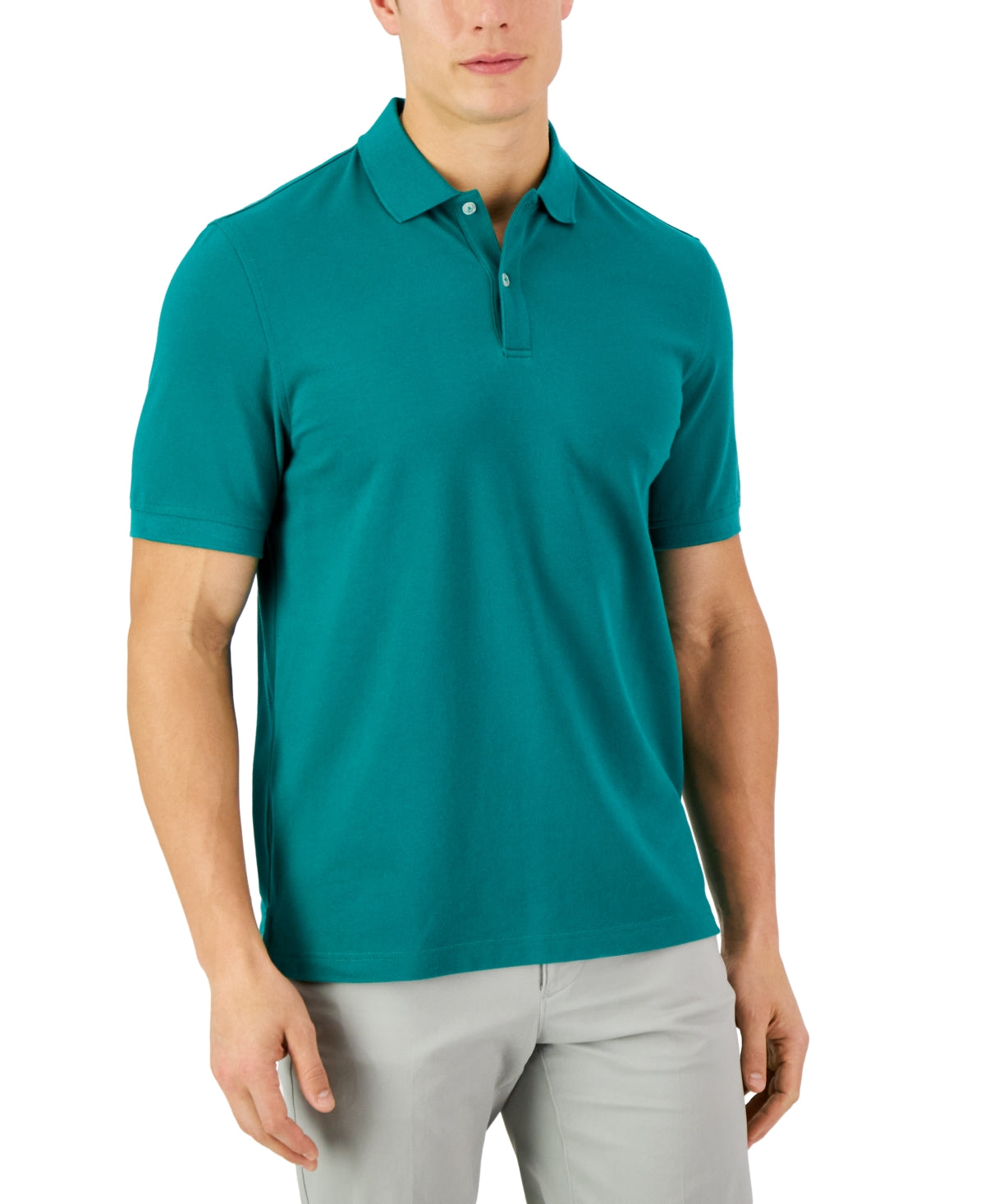 Club Room Mens Polo Short Sleeve Shirt Shady Glade Green Small