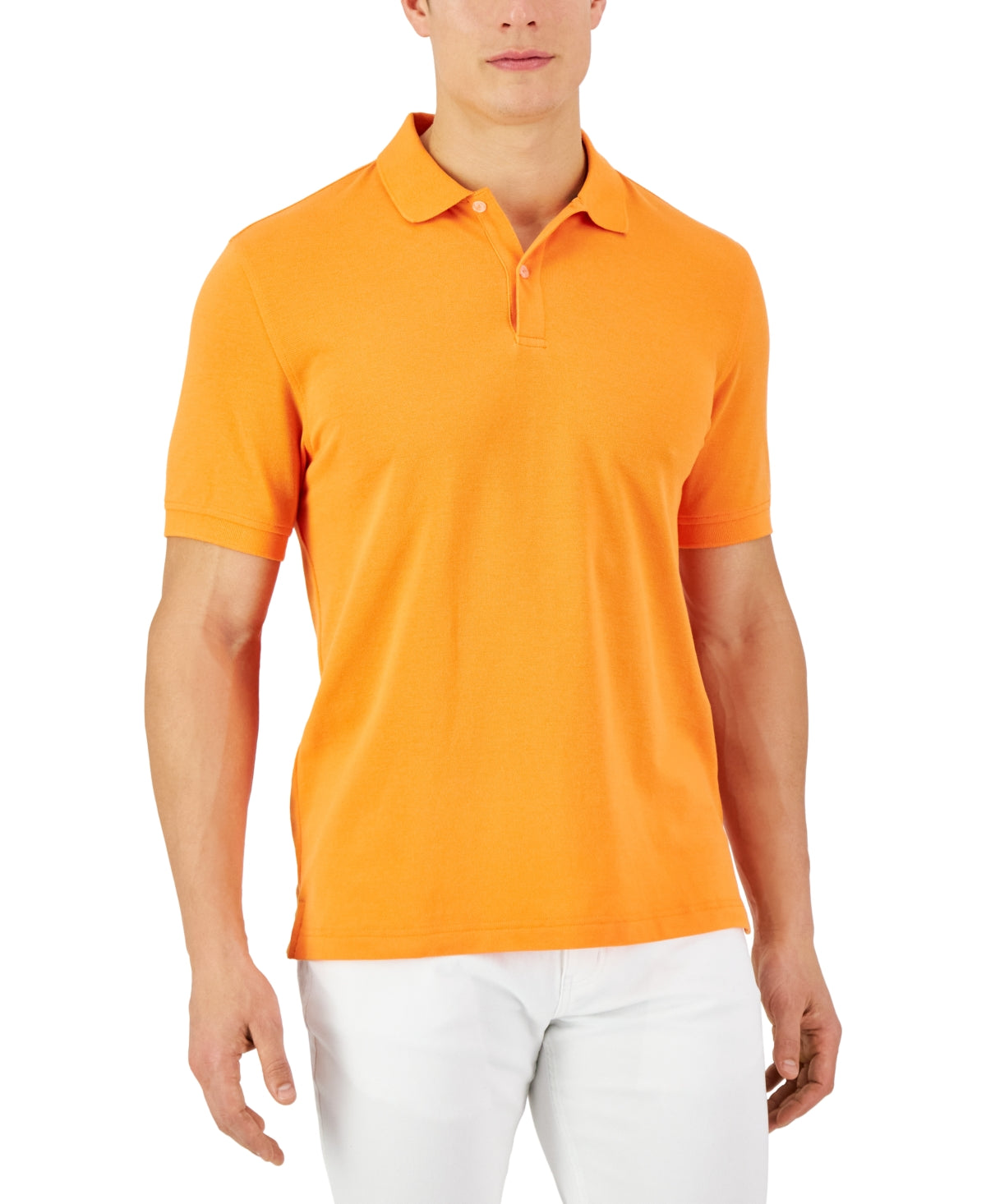 Club Room Men's Performance Polo Short Sleeve Shirt Celosia Orange Small