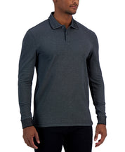 Alfani Mens Regular fit Long Sleeve Polo Shirt XL Black
