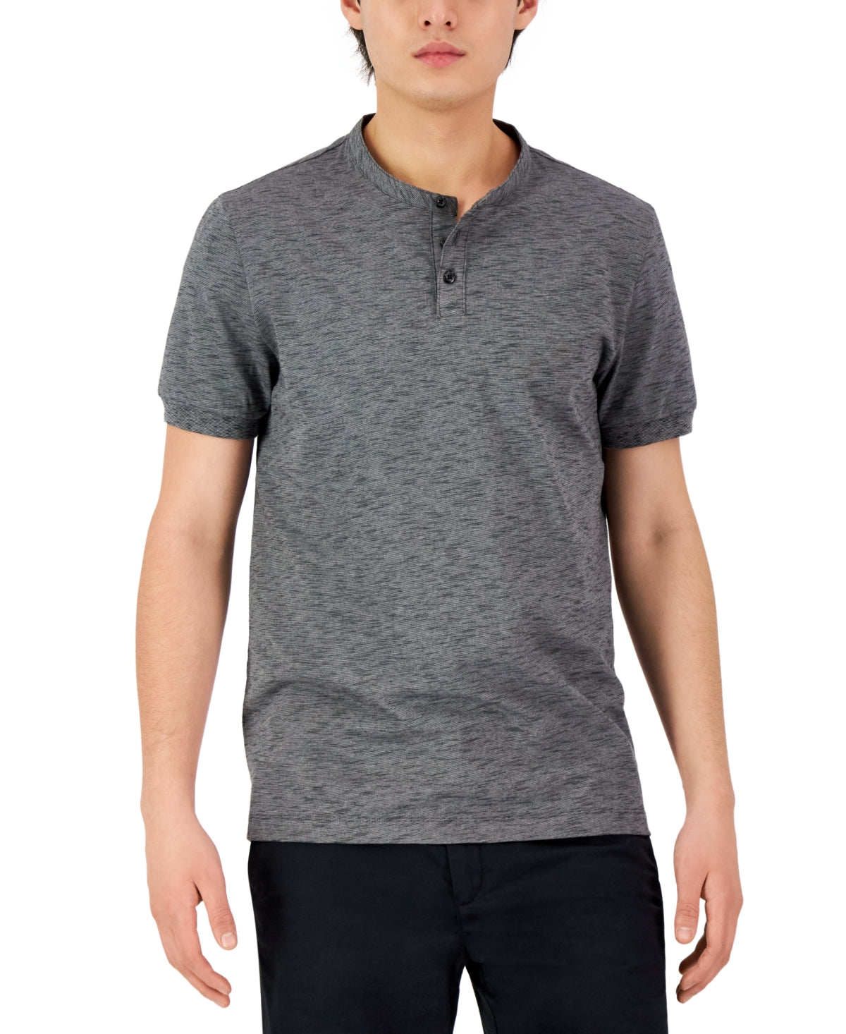 Alfani Men's Shortsleeve Feeder Stripe Tshirt Black XL