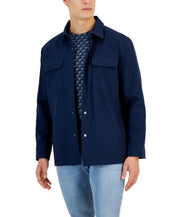 Alfani Men's Utility Four Pocket Shirt Jacket Blue XL