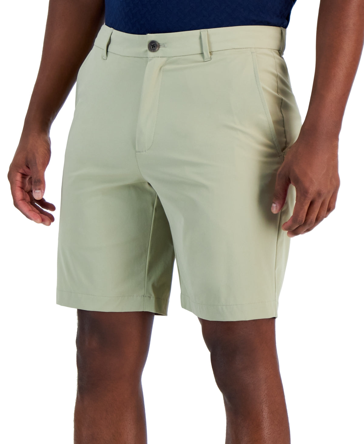 Alfani Mens Flat Front Tech Shorts Twill Beige 40