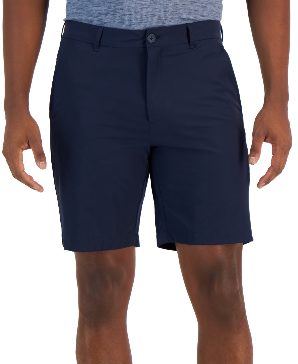 Alfani Mens Flat Front Tech Shorts Neo Navy Blue 30