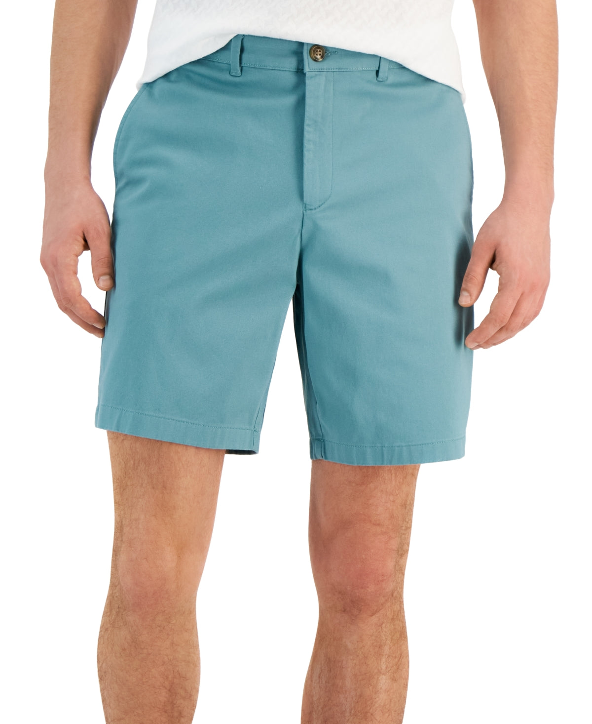 Alfani Mens Flat Front Casual Shorts Oil Blue 30