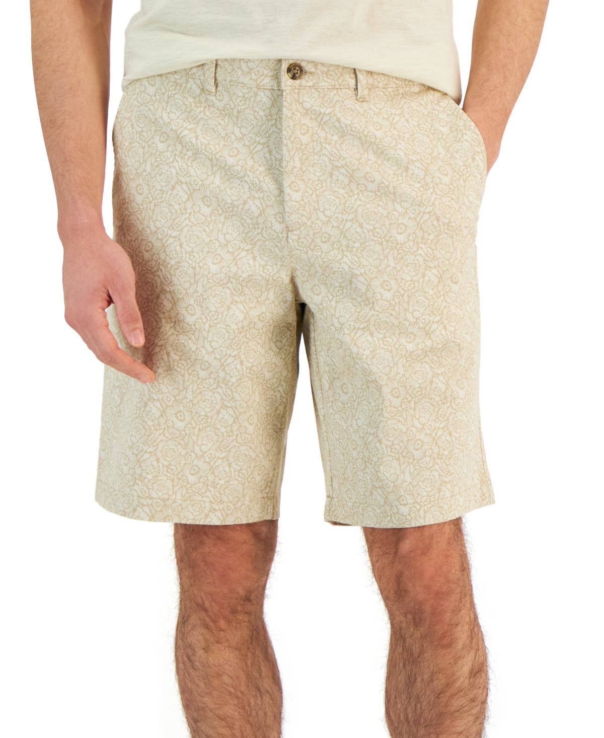 Alfani Men's Classic-Fit Linear Floral-Print 10" Shorts 30"W