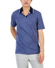 Alfani Men's Johnny Collar Short Sleeve Polo Shirt Blue Large