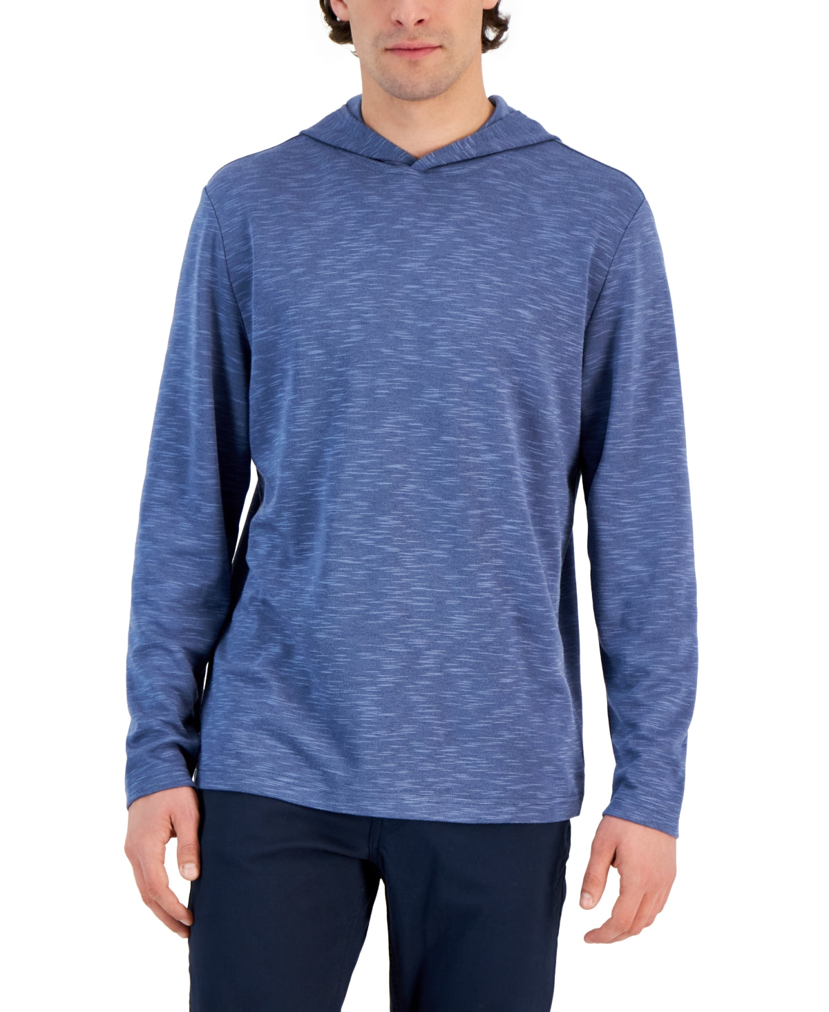 Alfani Men's Pique Slub Hoodie Blue XXL