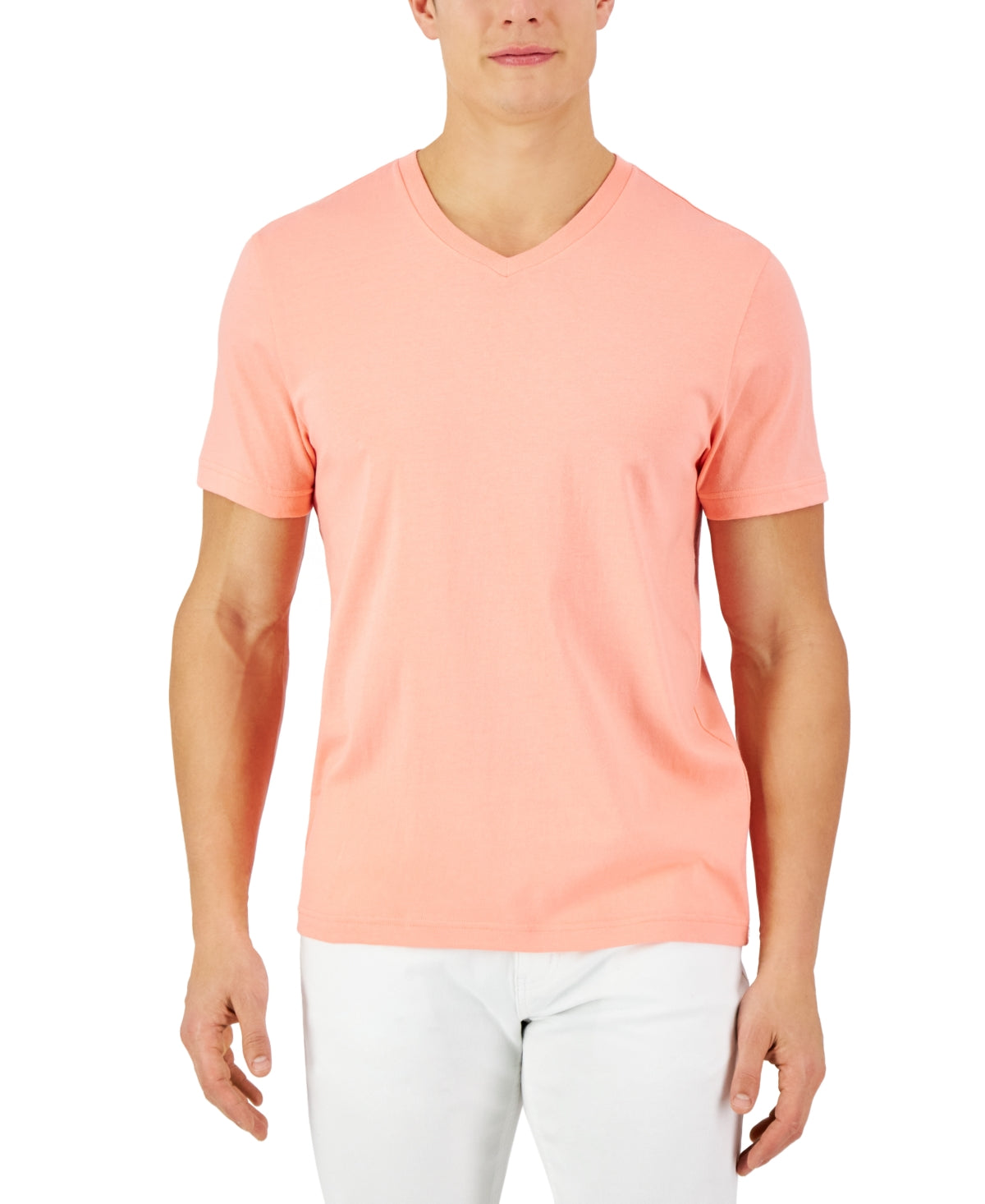 Club Room Men's Coral Lining Solid V Neck Short Sleeve T Shirt 2XL