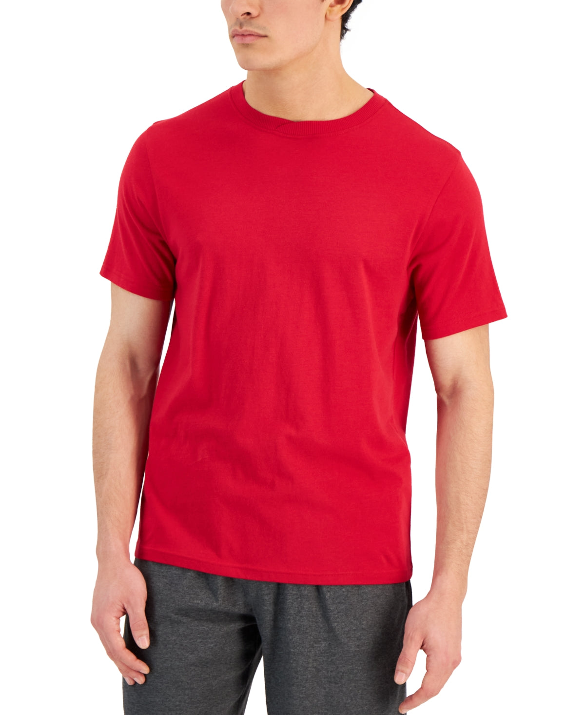 Club Room Men's Pajama Top Crewneck Short Sleeve T Shirt Bright Red XL