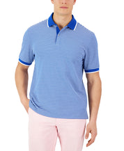 Club Room Men's Skinny Striped Pique Polo Shirt Hyper Blue Large