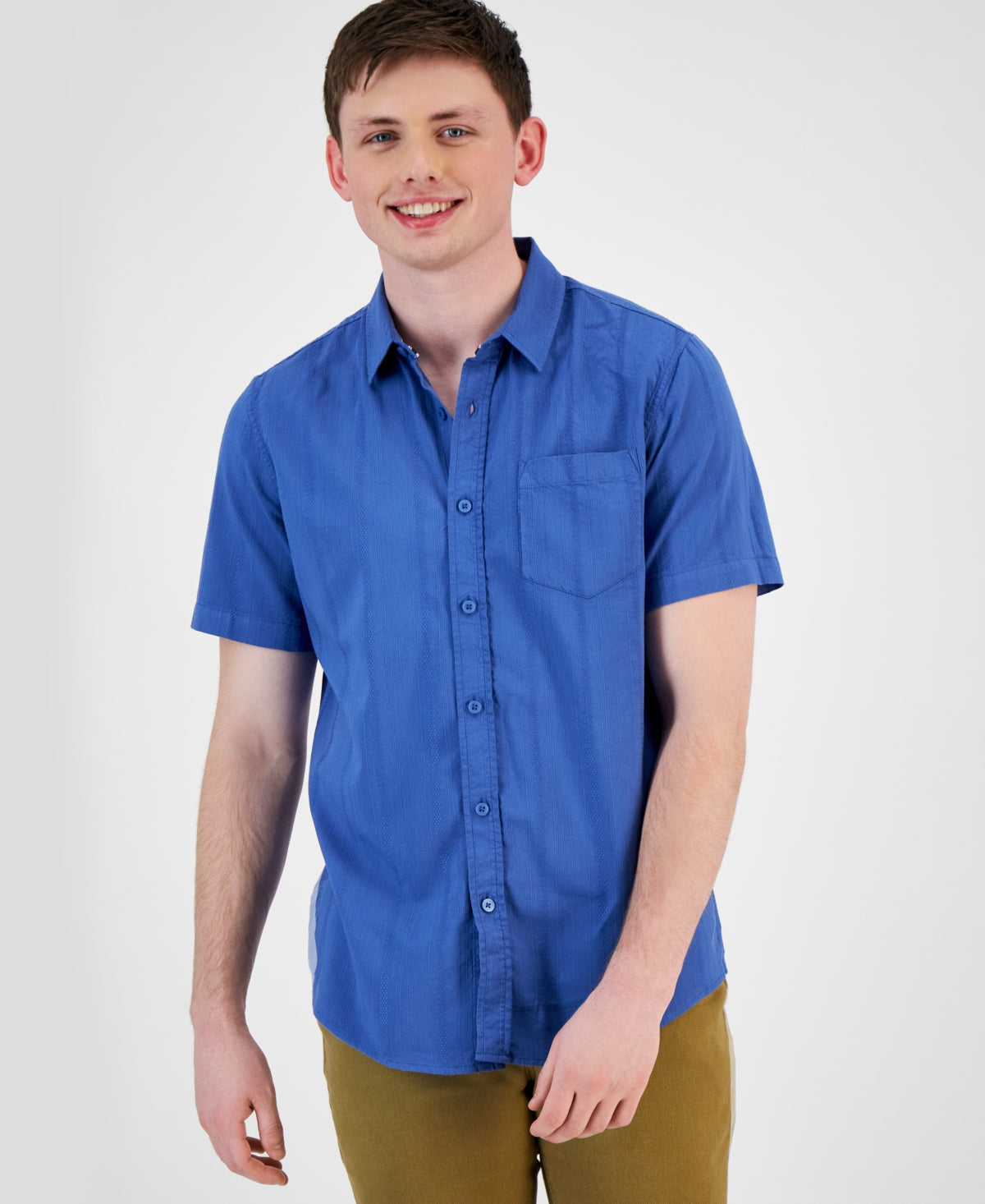Sun + Stone Men's Weston Button Down Shirt Riverview Blue XL