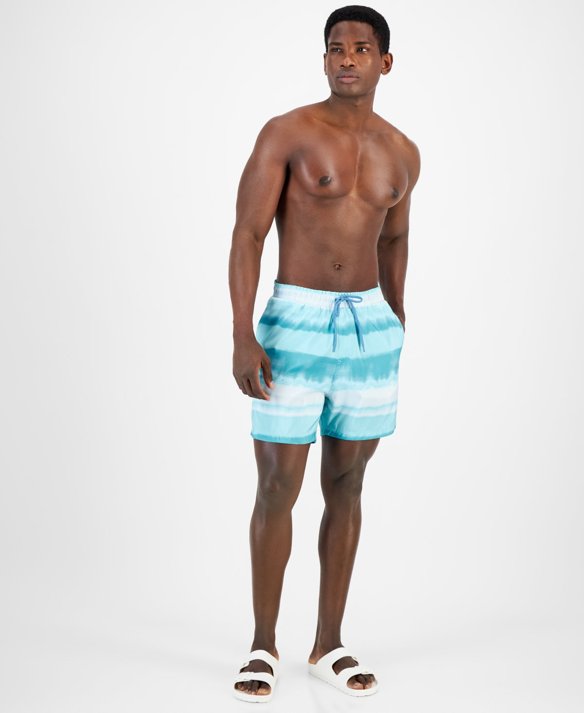 I.N.C. International Concepts Men's Finn Ombre Volley Swim Shorts Aqua Small