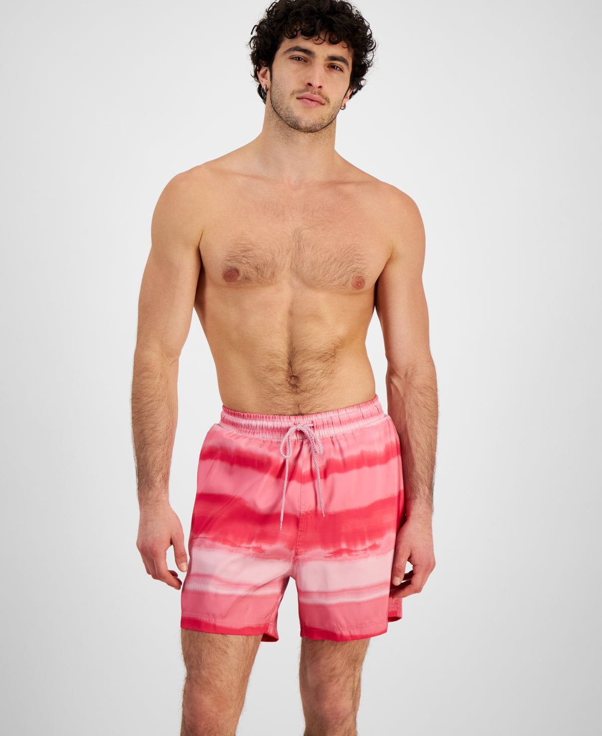 International Concepts Men's Finn Ombre Volley Swim Shorts Fiery Pink Medium