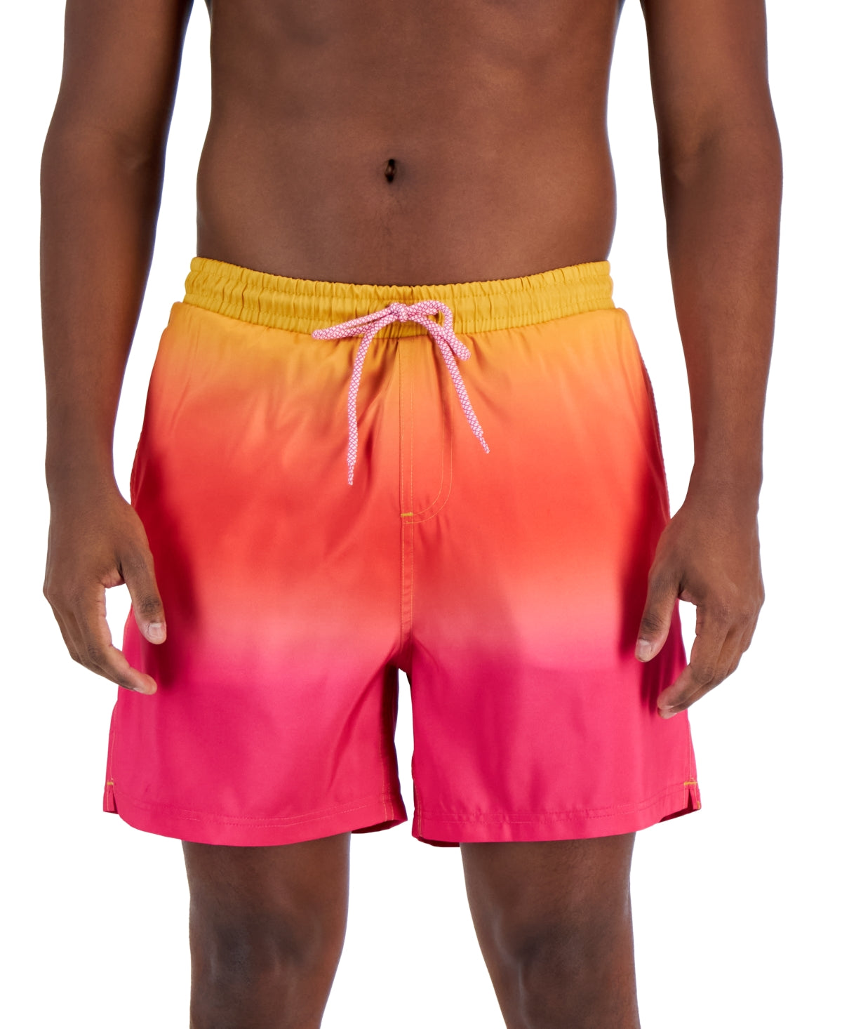 I.N.C. International Concepts Mens Sunrise Ombre Swim Shorts Pink 2XL