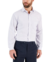 Club Room Mens Regular fit Dress Shirt Large 16.5 in 34-35 Purple Striped
