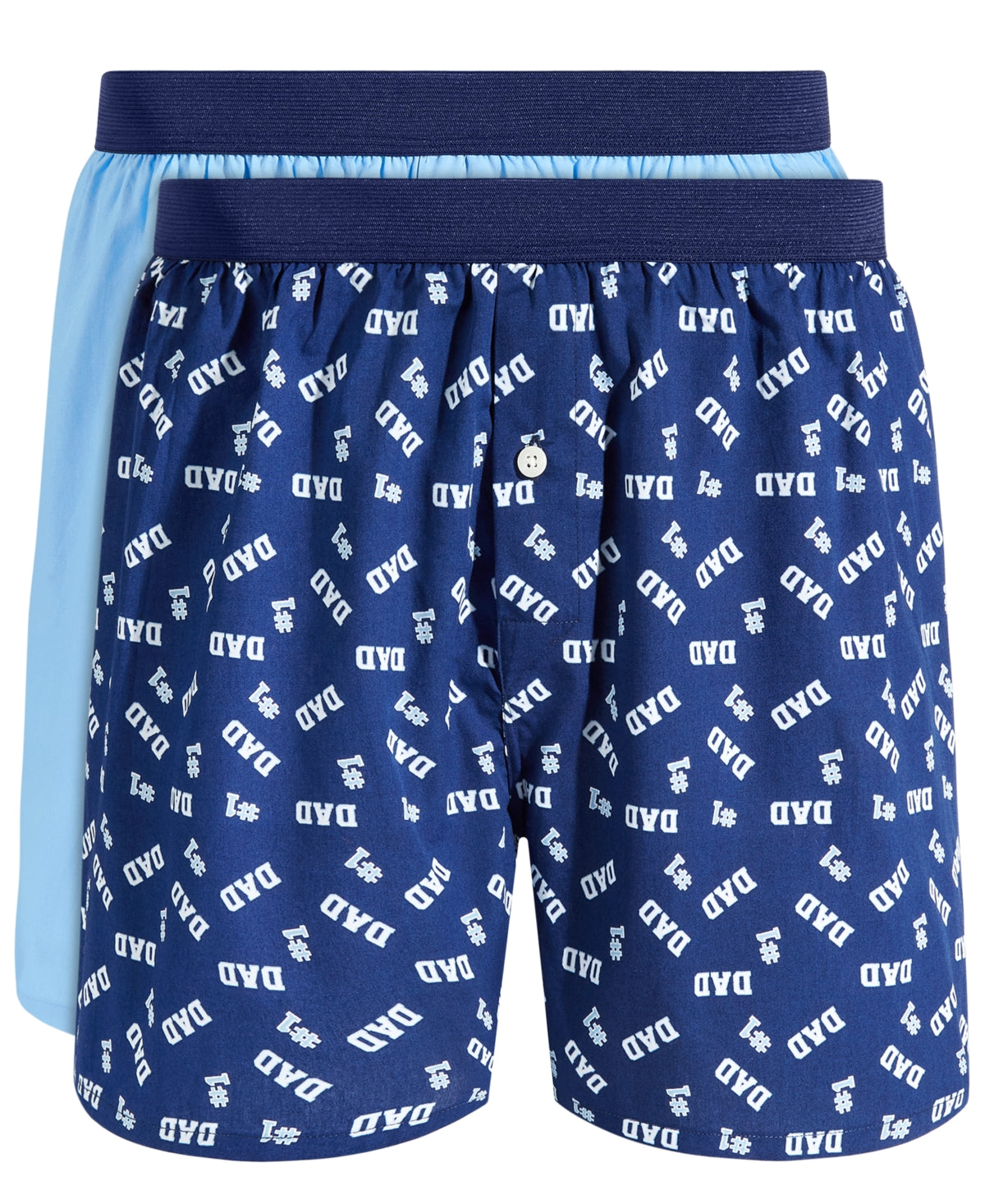 Club Room Mens 2pk Dad Boxer Shorts Navy Combo Large