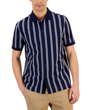 Club Room Men's Short-Sleeve Button Down Shirt Blue Medium