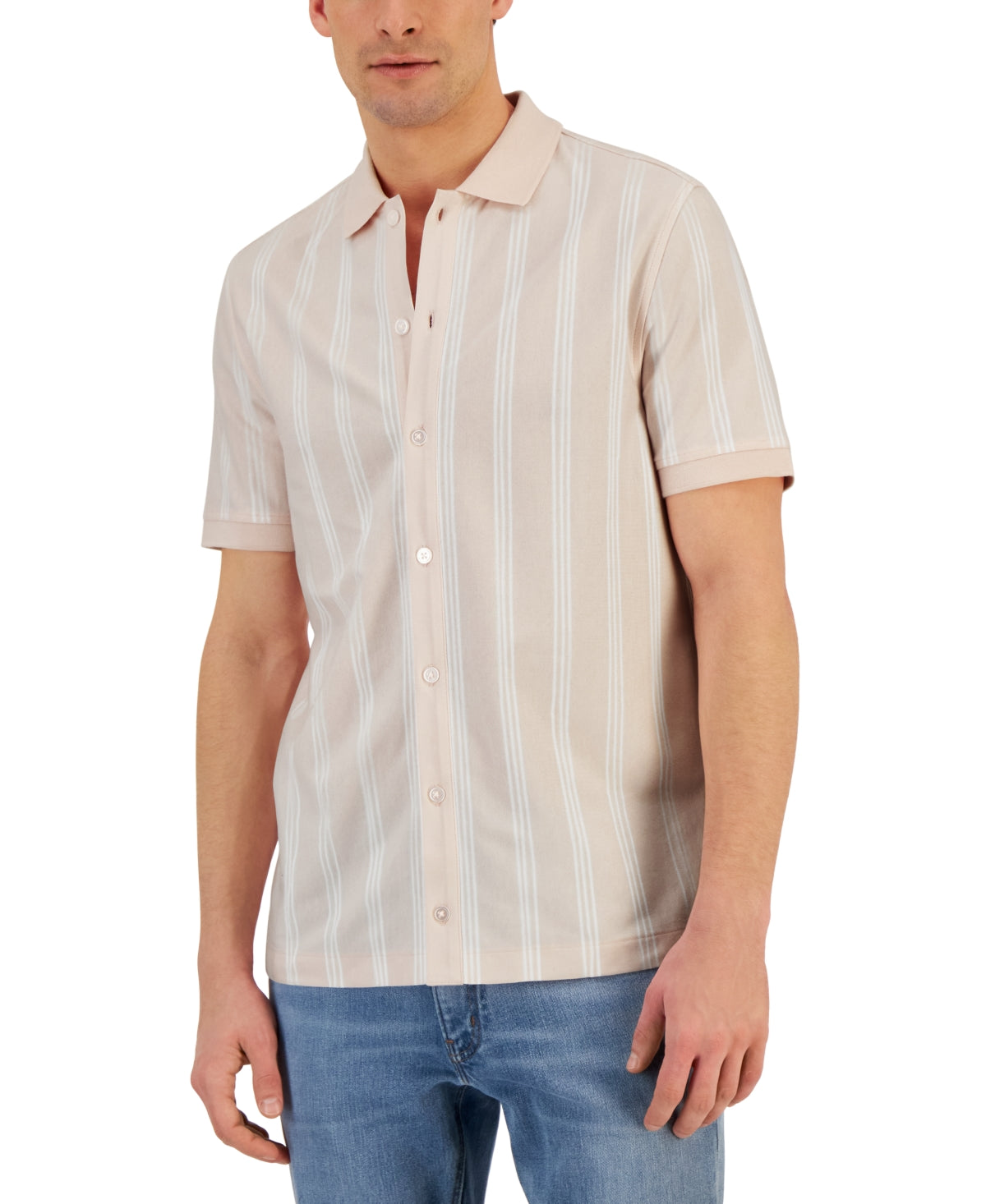 Club Room Men's Short-Sleeve Button Down Shirt Pink Dogwood XL