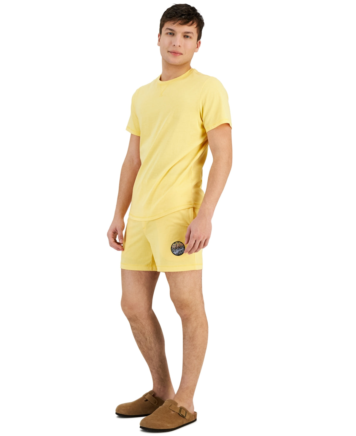 Sun Stone Men's Sunwashed Solid Pajama T Shirt Yellow Medium