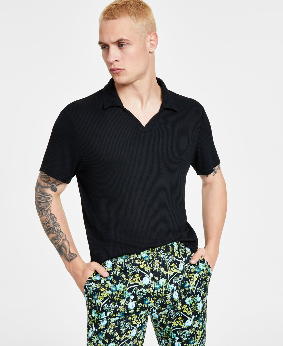 I.N.C. International Concepts Men's Regular Fit Polo Shirt Deep Black Small