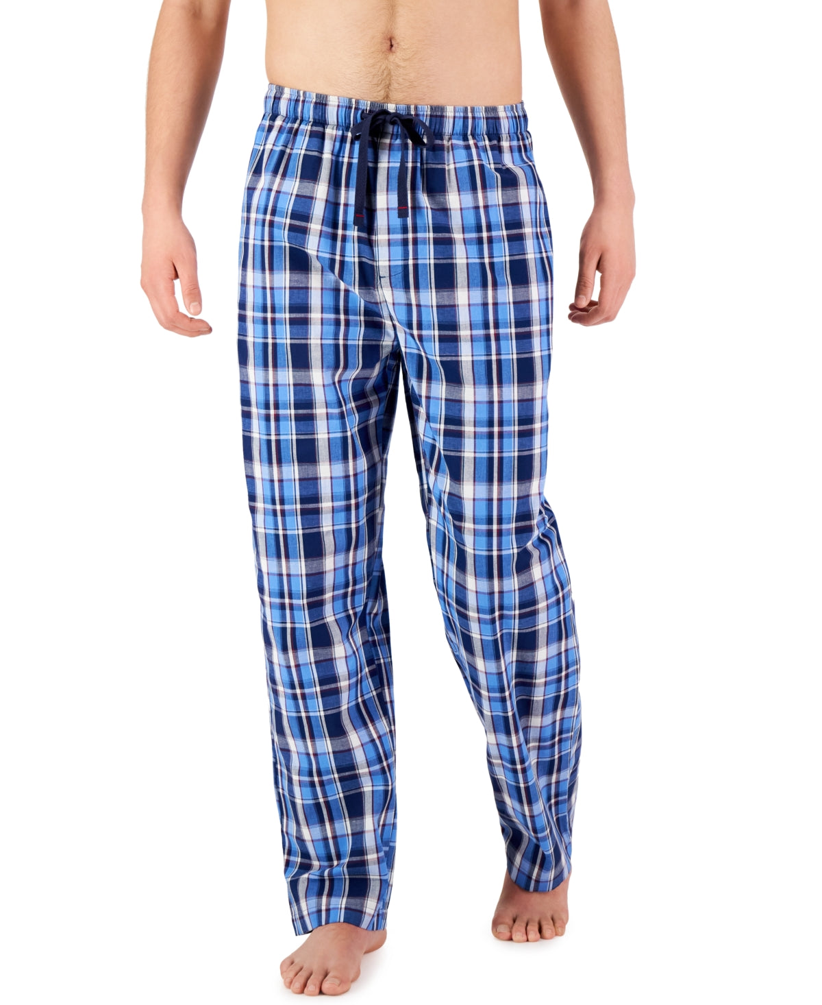 Club Room Men's Panta Plaid Pajama Pants Blue Combo Small