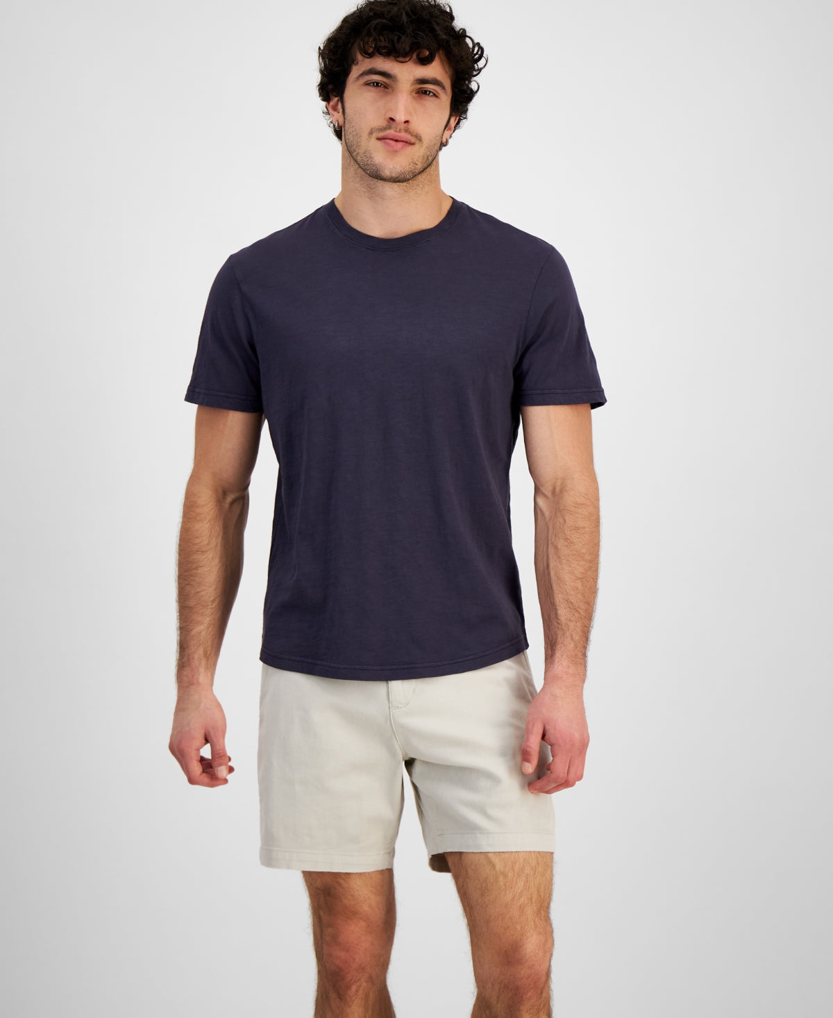Sun + Stone Men's Sun Kissed Regular Fit Curved Hem Short Sleeve T Shirt Navy XL