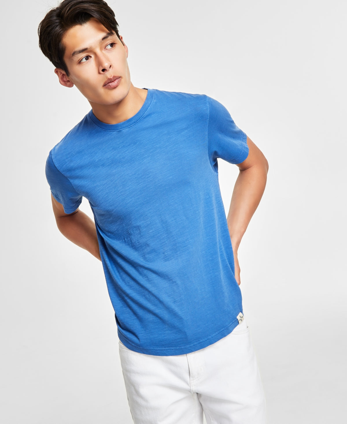 Sun + Stone Men's Sun Kissed Regular Fit Short Sleeve T Shirt Blue Large