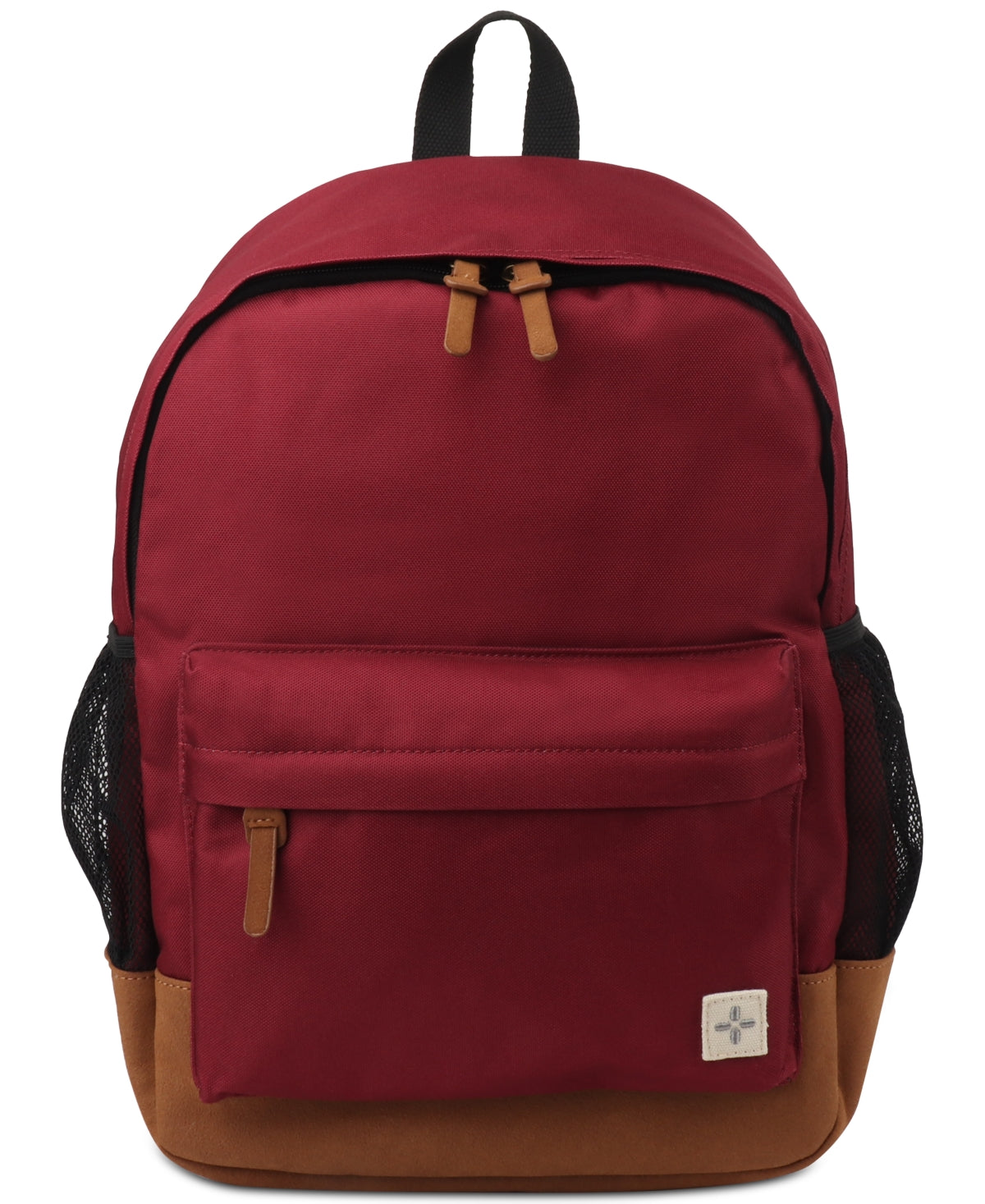 Sun + Stone Mens Riley Solid Backpack Burgundy Red