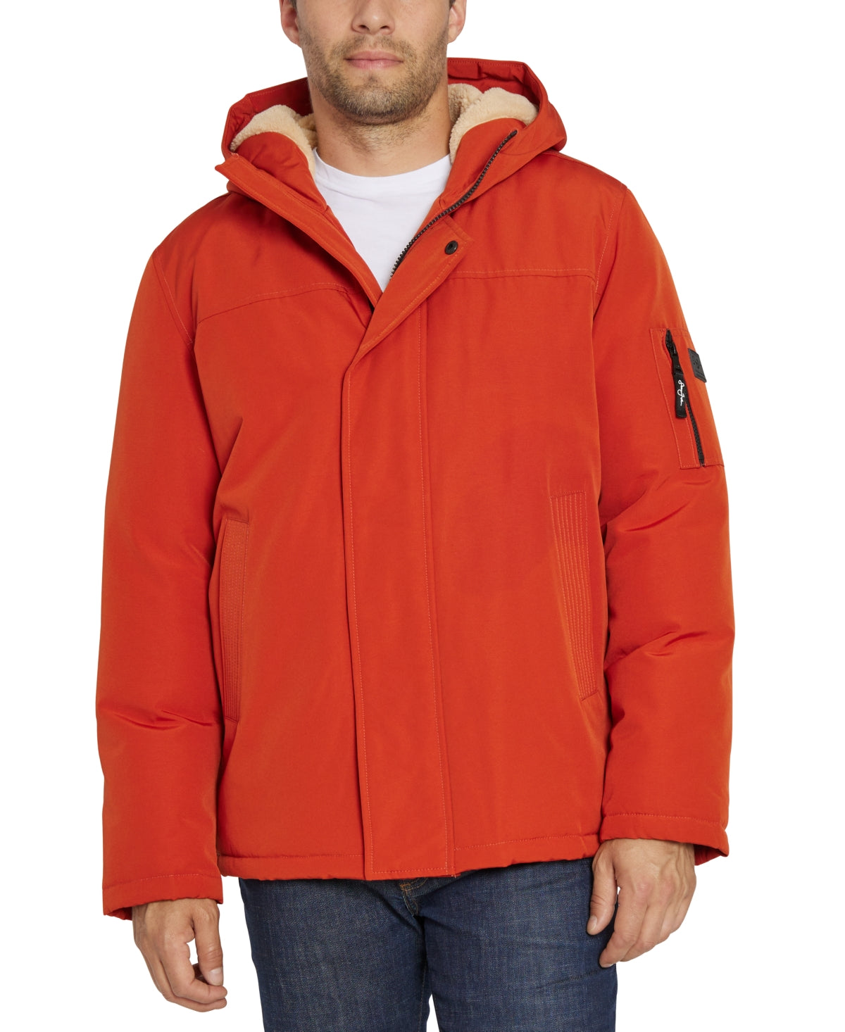 Sean John Mens Full Zip Coat Bomber Jacket Burnt Orange Large