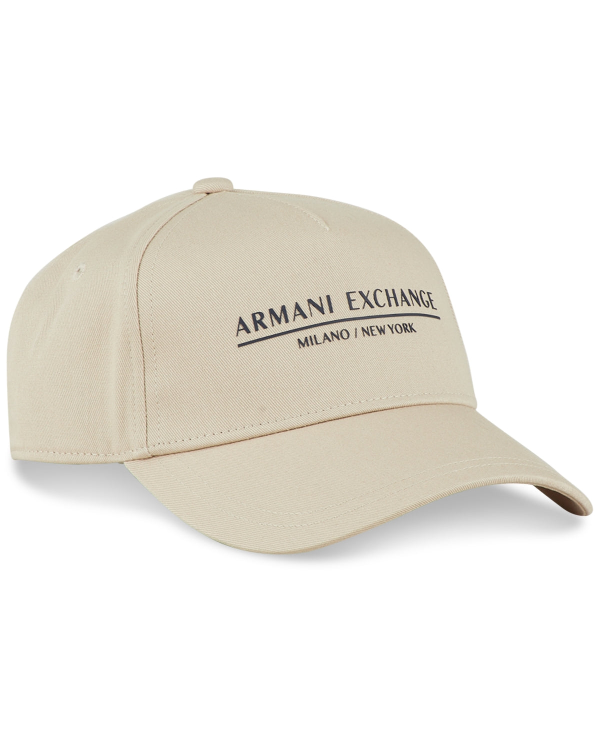 A X Armani Exchange Men's Milano New York Logo Print Twill Baseball Hat Beige