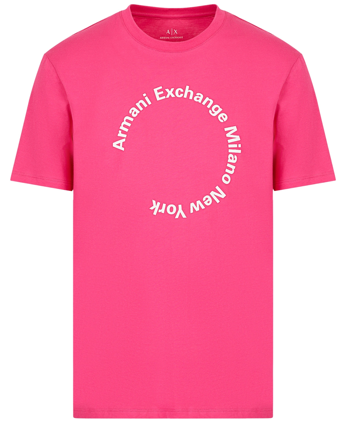 A X Armani Exchange Men's Circle Milano New York Logo Graphic T Shirt Pink 2XL