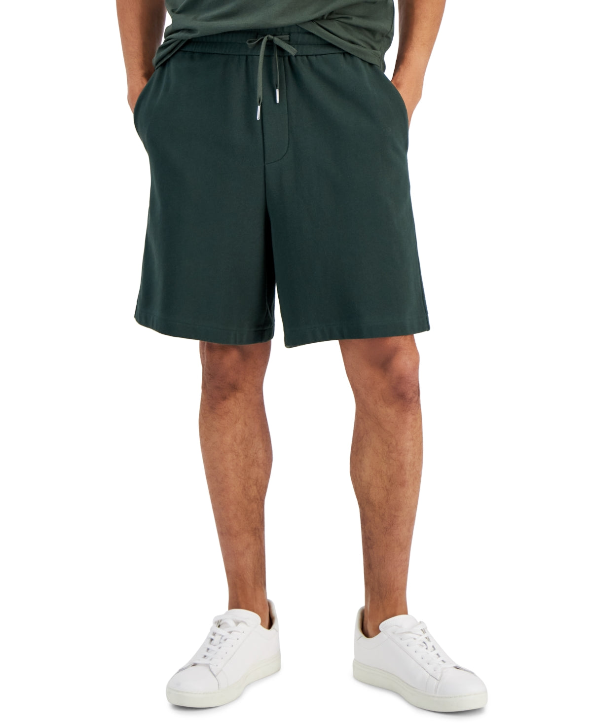 A|X Armani Exchange Men's Logo Drawstring Shorts Deep Forest White 2XL