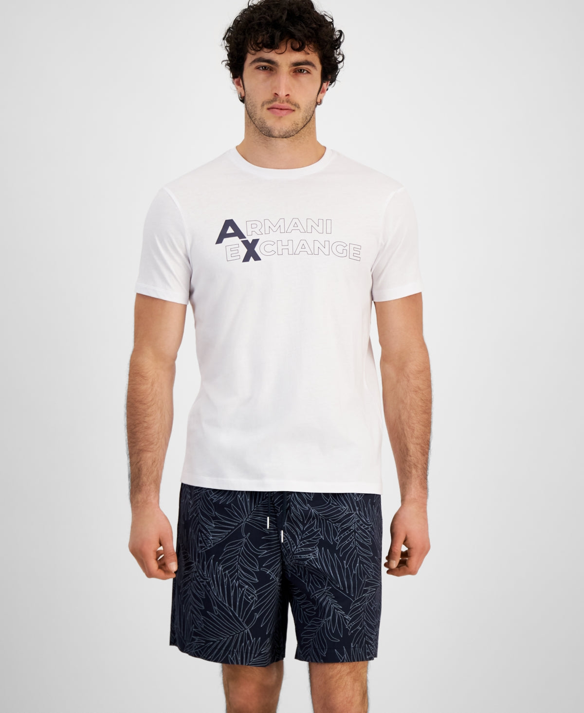 A X Armani Exchange Men's Logo Graphic T Shirt XL White