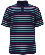 PGA TOUR Mens Athletic Fit Striped Short Sleeve Polo Shirt 2XL