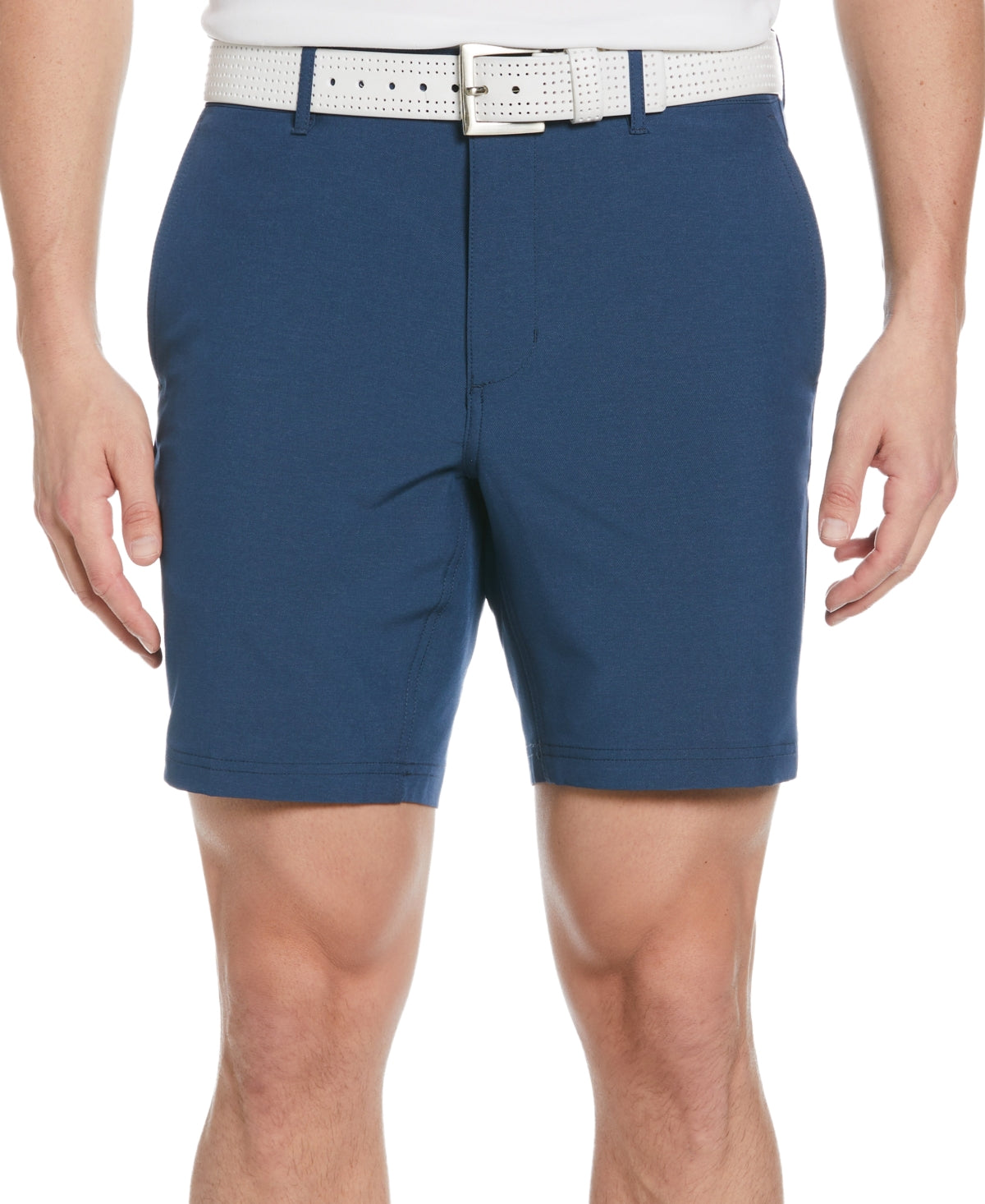 Pga Tour Men's Flat Front Cross Over 8" Golf Shorts Insignia Blue 40