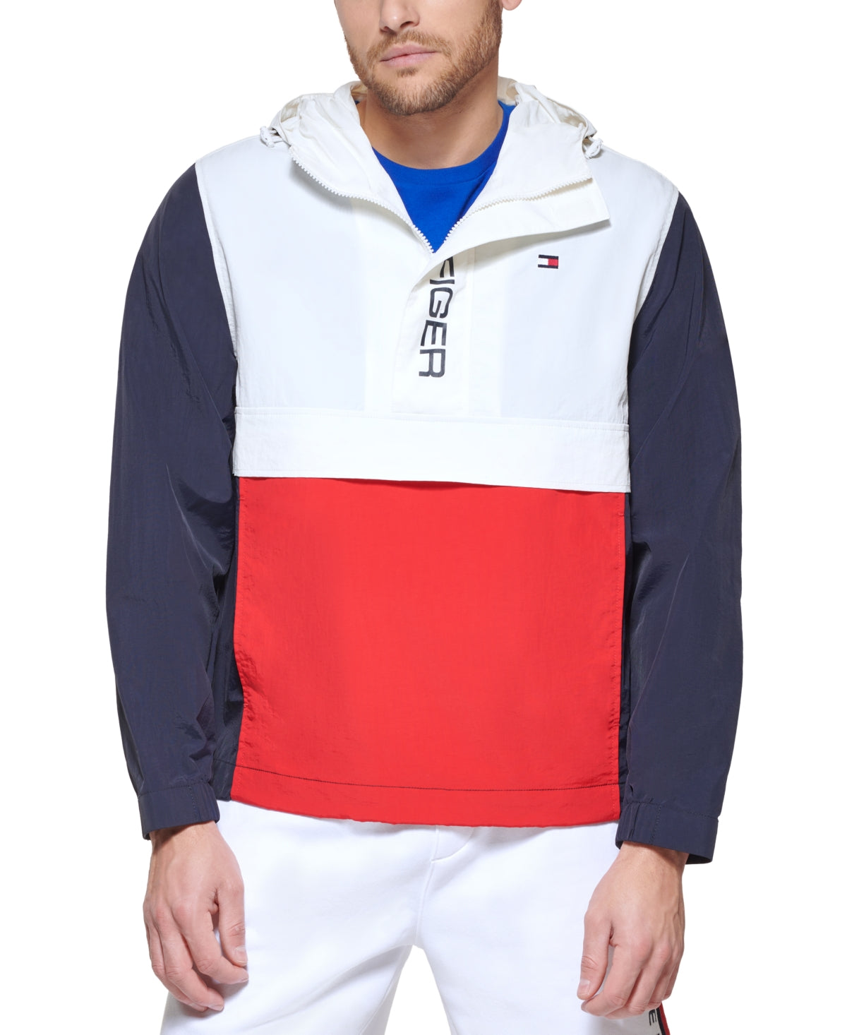 Tommy Hilfiger Mens Regular fit Quarter zip Sweatshirt 2XL Blue Hooded