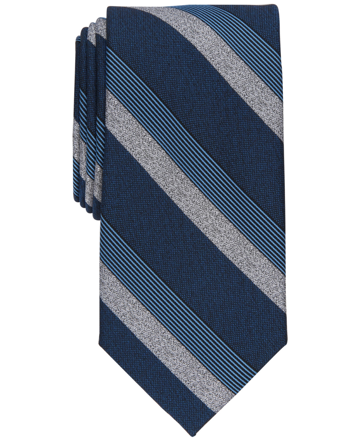 Perry Ellis Men Regular fit Tie Necktie One Size Navy Blue Striped