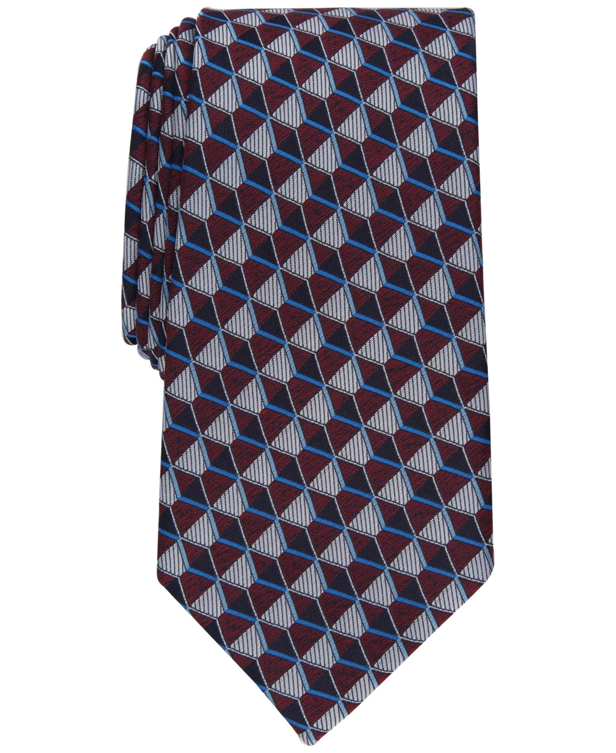 Perry Ellis Men's Dunstan Geometric-Print Tie Red OS