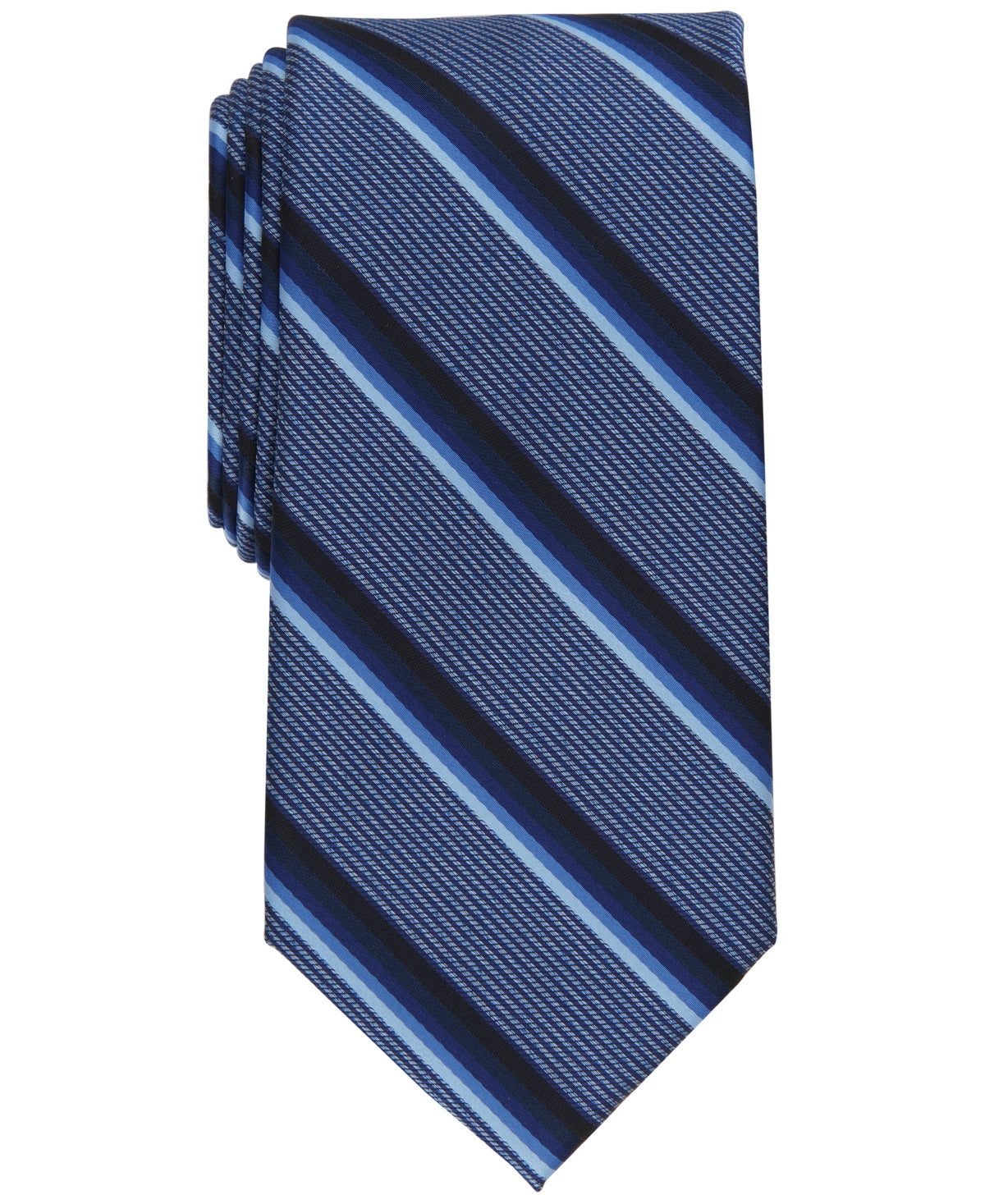 Perry Ellis Men's Abbott Stripe Navy Blue Tie One Size Necktie