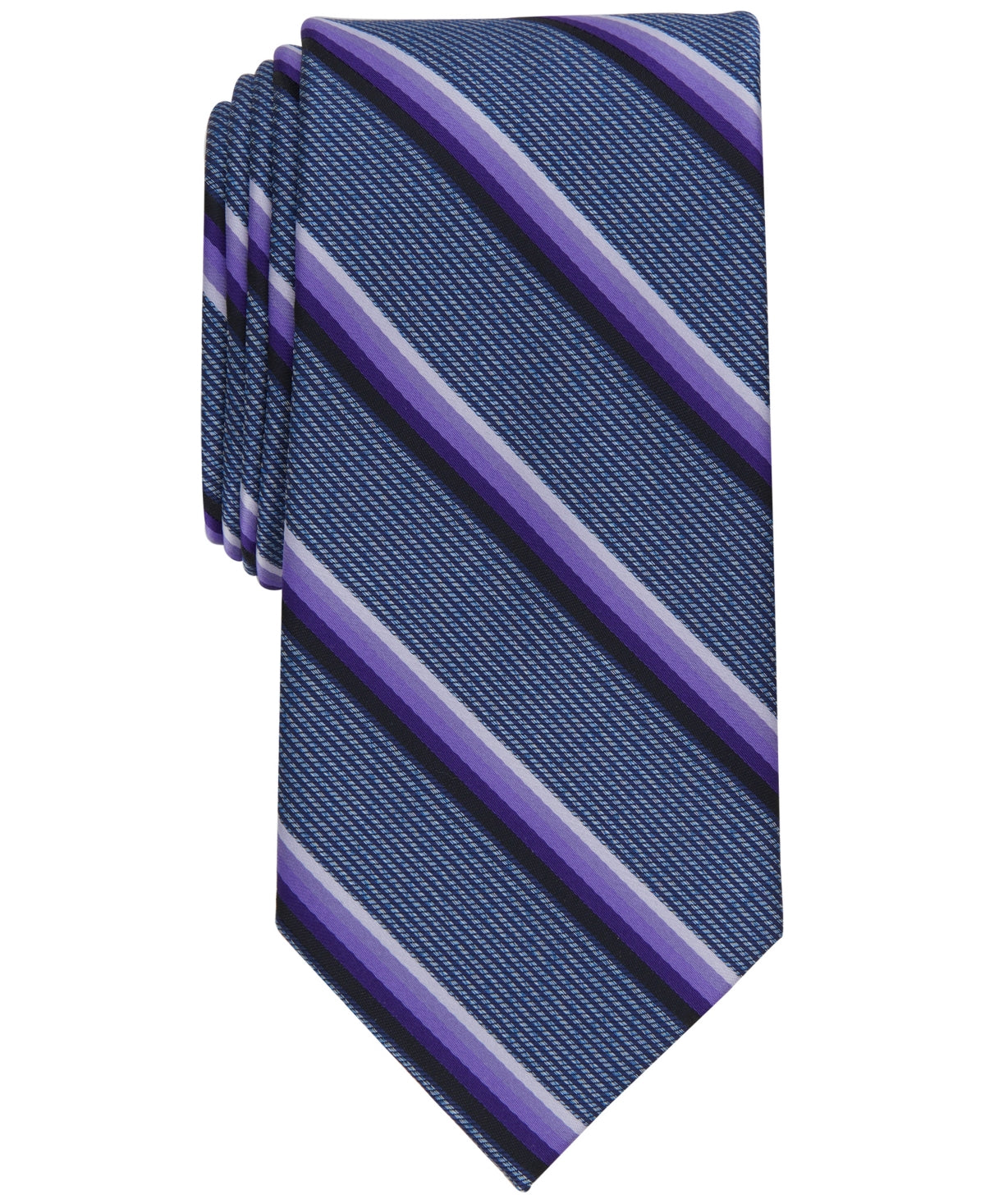 Perry Ellis Mens Purple Abbott Stripe Tie OS