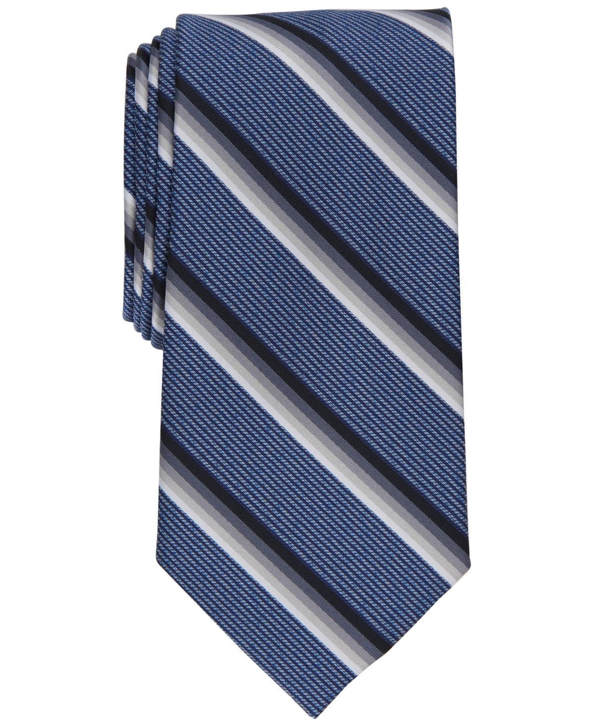 Perry Ellis Men's Abbott Stripe Tie Blue Black Necktie