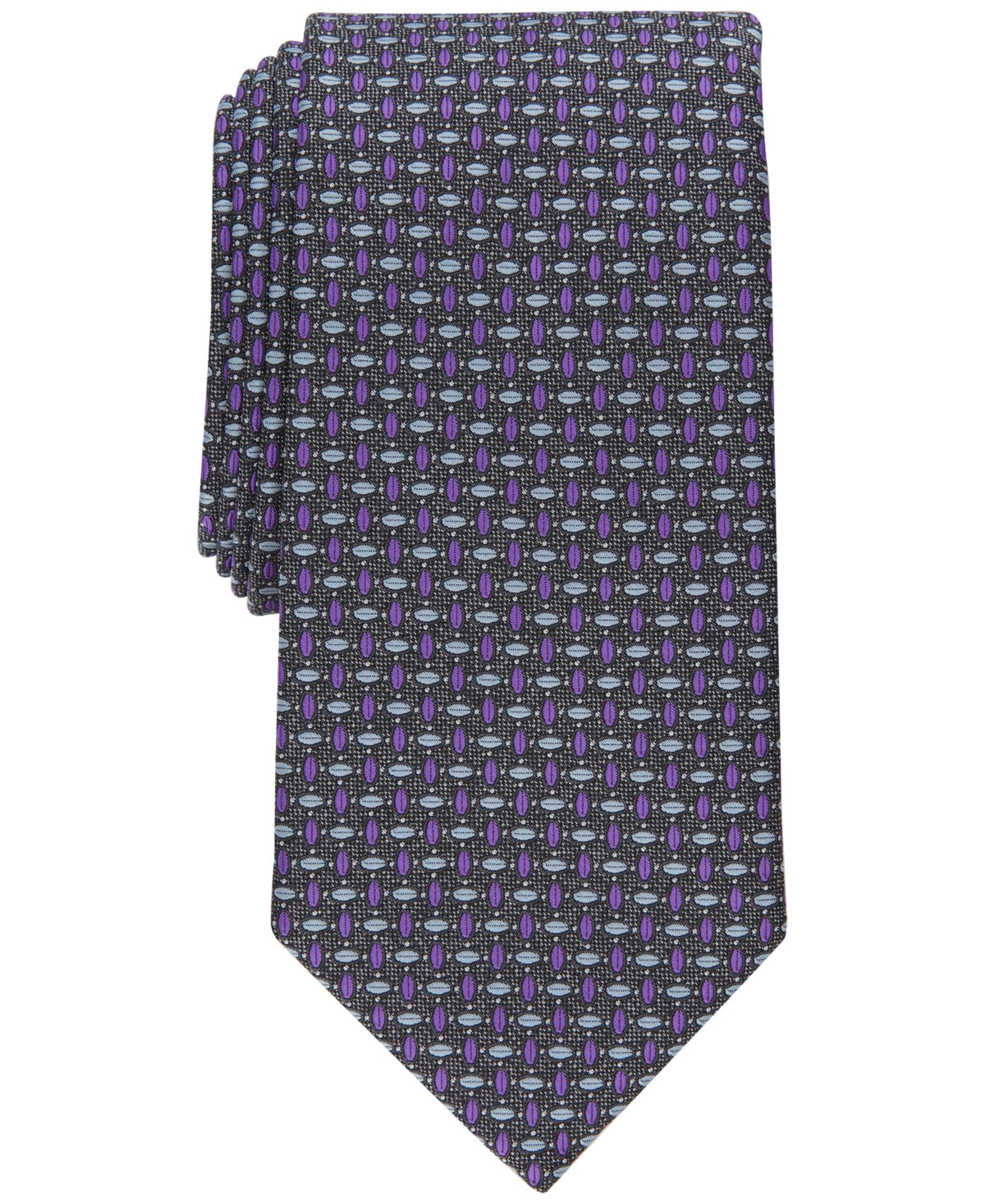 Perry Ellis Men Tie Necktie One Size Purple Geometric